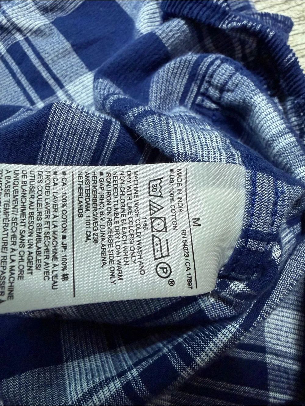 Banana Republic Slim Fit Corduroy Plaid Button Up Shirt Men’s M Blue White